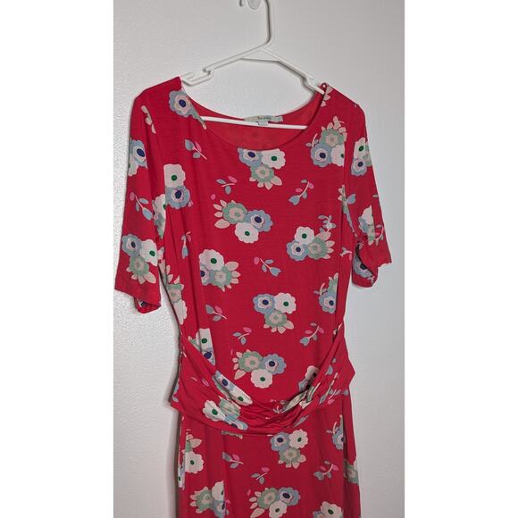 BODEN Terese Jersey Midi Dress in Poppy Red Oriental Paradise US 12L - Picture 2 of 9